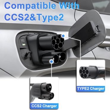 LEHX CCS2 to CCS1 EV Charger Adapter DC 400A 500-1000V 250KW Combo Charging Connector Converter DC Fast EV Charging Adapter
