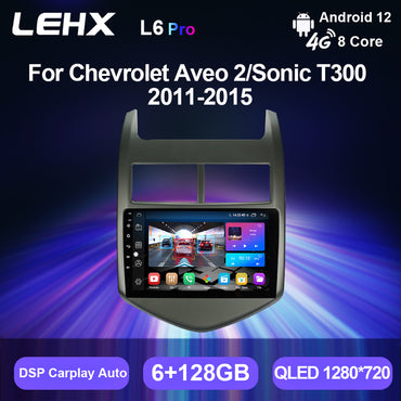 LEHX 8 Núcleo 4G + 5G Wifi 2 Din Android Auto Rádio de Carro Estéreo para Chevrolet Aveo 2/Sonic T300 2011-2018 Carplay GPS Do Carro DVD Player