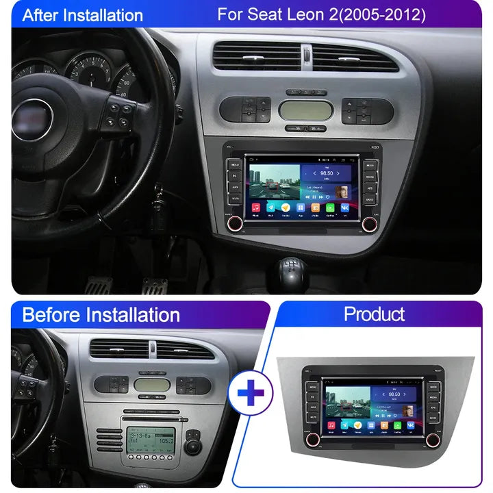 LEHX 2 Din Carplay Android LHD Car Radio for Seat Leon 2 MK2 2005 - 2012 Car Multimedia Player Car Stereo Head Unit autoradio 4G