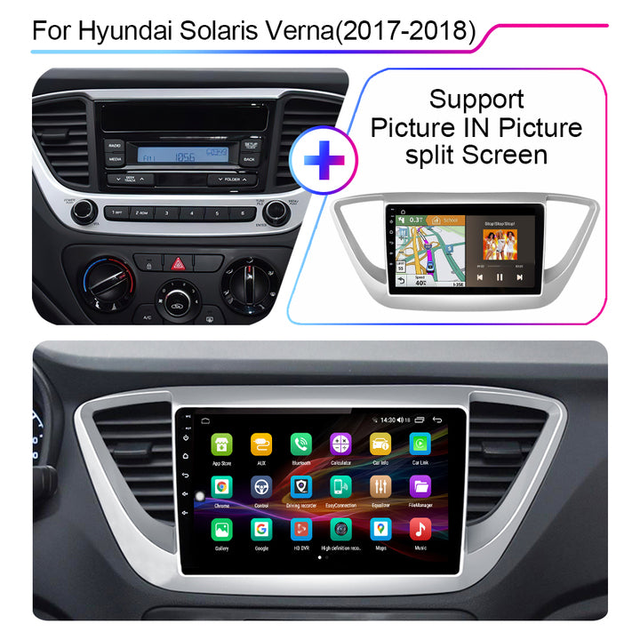 LEHX Pro 5G Wifi 2Din Android 12 Car Radio Multimedia Video Player for Hyundai Solaris 2 Verna 2016 - 2020 Carplay Autoraido GPS