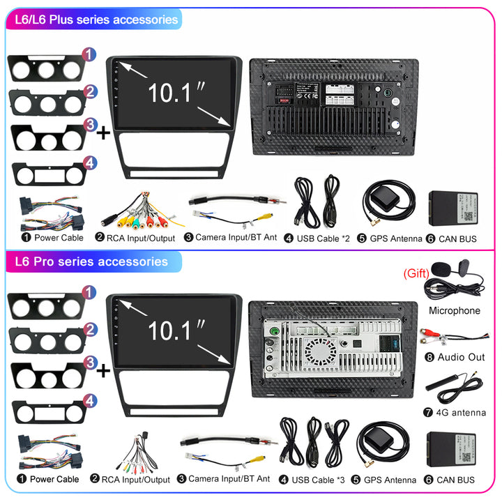 LEHX 8Core 4G+5G Wifi 2Din Android Auto Stereo Car Radio Multimedia for SKODA Octavia 2 A5 2008-2013 Carplay GPS Car DVD Player