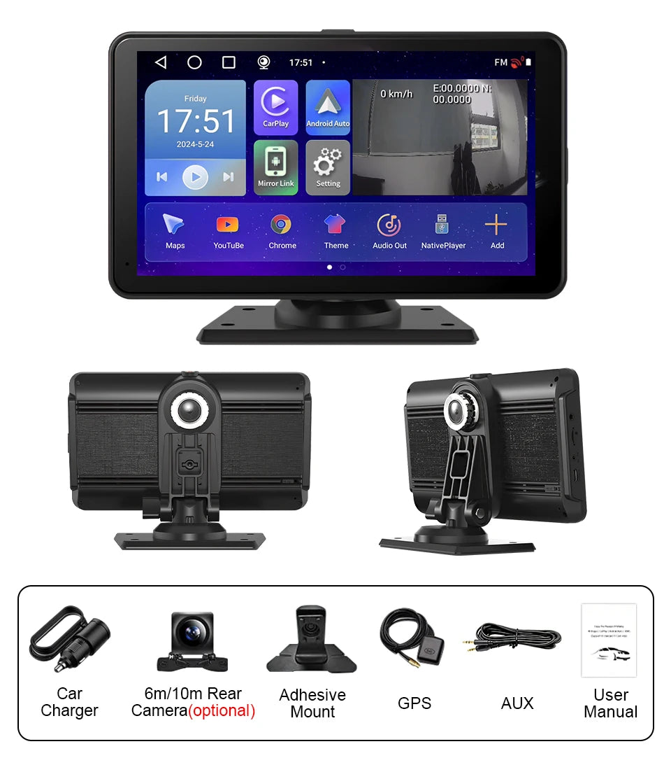 7inch Dash Car Android 14 Car Radio Carplay Android Auto GPS Camera Car DVD Player