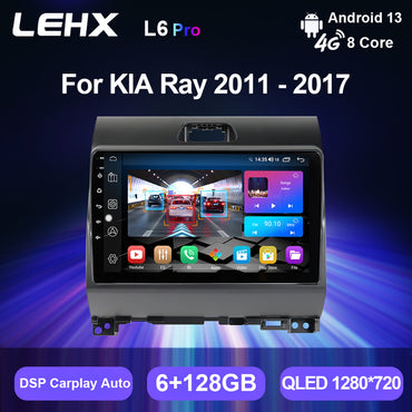 LEHX L6 Pro 8Core 4G+5G WIFI DSP Car Radio Stereo Multimedia for Kia Ray 2011- 2017 Android 13 GPS Navi Carplay Auto