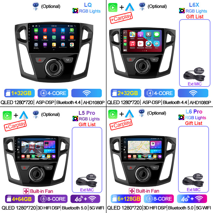 LEHX 8 Core 5G Android 10 Auto Carplay Car Radio Video for Ford Focus 3 2011-2019 2 Din Autoradio Stereo GPS Car DVD Player