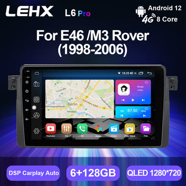LEHX 8 Core 4G Android 12 Car Radio Video Player for BMW E46 M3 318/320/325/330/335 Carplay Stereo Autoradio GPS Car DVD Player