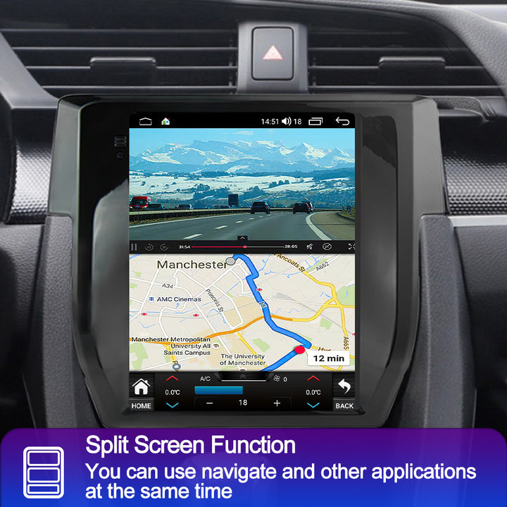 LEHX 8Core 4G Car Radio Multimedia for Honda Civic 2015-2020 Android 12 Auto Carplay Stereo Gps Navigation 2 Din Tesla Style