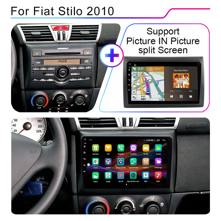 LEHX 8Core 4G+5G Wifi 2 Din Android Auto Stereo Car Radio Multimedia for Fiat Stilo 2010 Carplay GPS Autoradio Car DVD Player