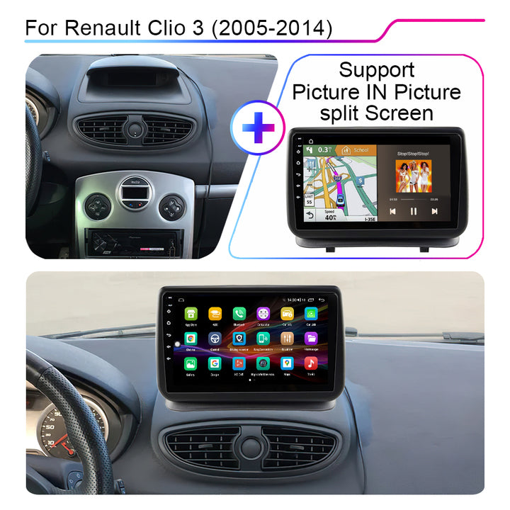 LEHX 8Core 4G 2 Din Android 12 Auto Stereo Car Radio or Renault Clio 3 CLIO 3 2005-2014 Dvd 2din Carplay GPS Car DVD Player