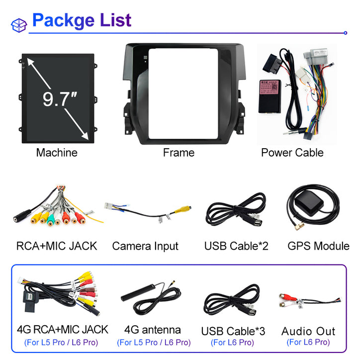 LEHX 8Core 4G Car Radio Multimedia for Honda Civic 2015-2020 Android 12 Auto Carplay Stereo Gps Navigation 2 Din Tesla Style