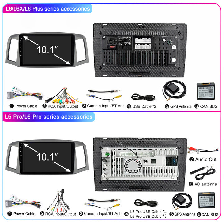 LEHX 4G 8Core Android 12 Auto Stereo Car Radio for JEEP Grand Cherokee 2004-2007 Car Player GPS Carplay 2din Car DVD Player