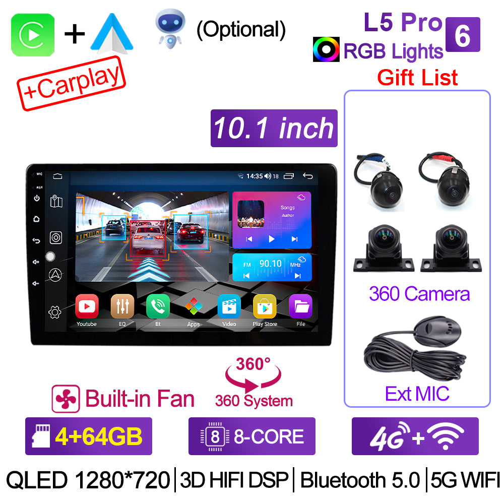 2din Car Radio Carplay Auto 360Camera for Toyota Volkswagen VW Hyundai Kia Renault Suzuki Honda Audi Lada Nissan Car DVD Player