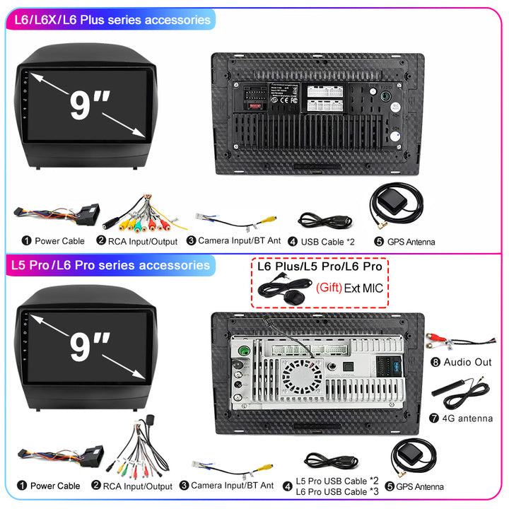 LEHX L6 Pro 2 Din Android 12 Car Radio for Hyundai Tucson 2 LM IX35 2009-2015 Stereo Carplay GPS Navigation Car DVD Player