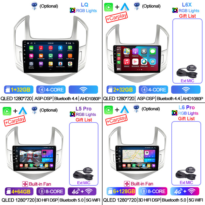 8-Kern 4G+5G WLAN 2-DIN Android Auto Stereo Autoradio für Chevrolet Aveo Epica 2006-2012 Carplay GPS Autoradio Auto-DVD-Player