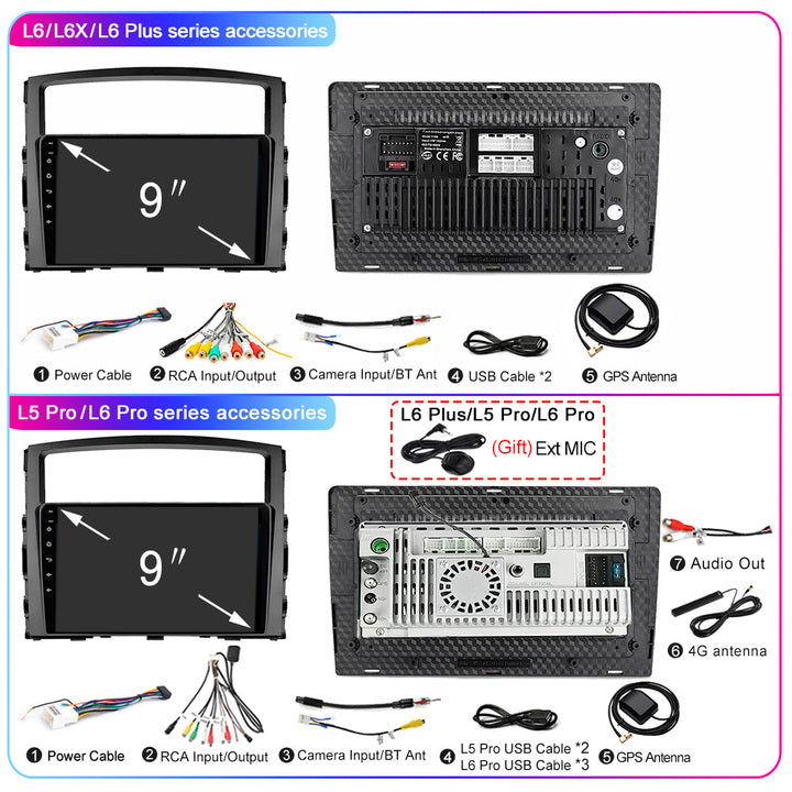 LEHX 8 Core 5G Car Radio Video Player Android 12 2 Din for Mitsubishi Pajero 4 V80 V90 2006-2014 Carplay GSP Car DVD Player