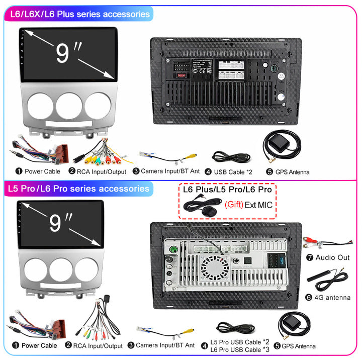 LEHX L6 Pro AI Voice 5G Car Radio Multimedia GPS for Mazda 5 2005 - 2010 Stereo 2 Din Autoradio12 Auto CarPlay DVD