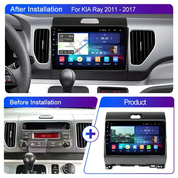 Car Dvd Player 2 din Android14 Car Radio For Kia Ray 2011- 2017 Carplay Auto Stereo 8Core 4G LTE Head Unit dvd Car DVD Player