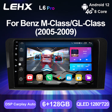 LEHX L6Pro 2 DIN Android 12 Car Radio for Mercedes Benz ML GL AW164 ML350 ML500 GL320 X164 ML280 GL350 GL450 Carplay Auto Audio