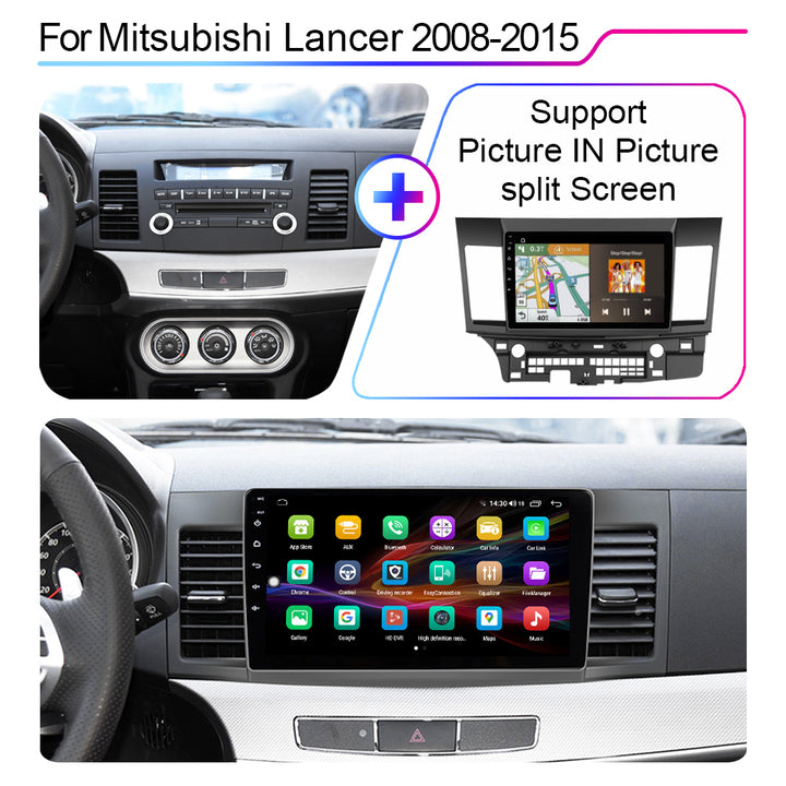 LEHX Voice 4G+WIFI Car Android 12 afor MITSUBISHI LANCER 2008-2015 10.1 Inch 2 Din Radio Video Player GPS Carplay Car DVD Player