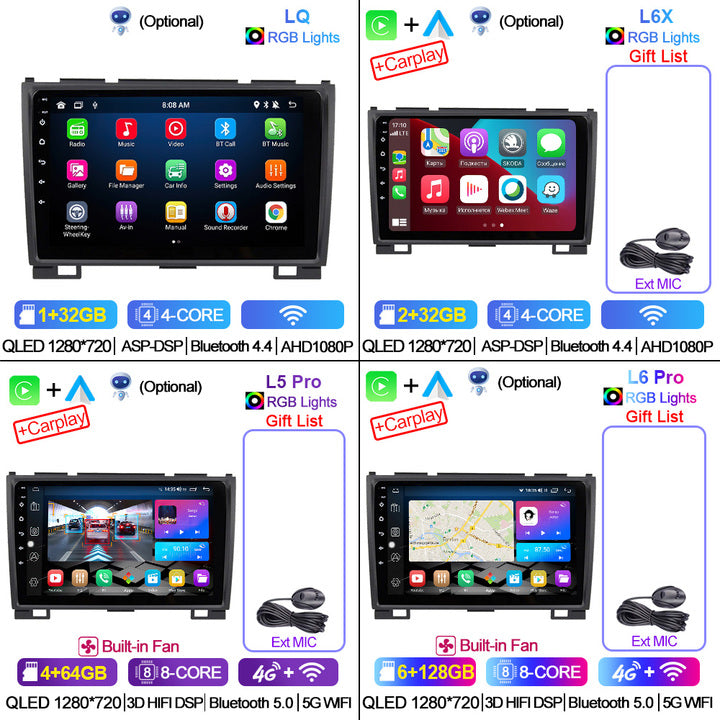 LEHX 8Core 4G+5G Wifi 2 Din Android Auto Stereo Car Radio for Haval Hover Great Wall H5 H3 2011-2016 Carplay GPS Car DVD Player