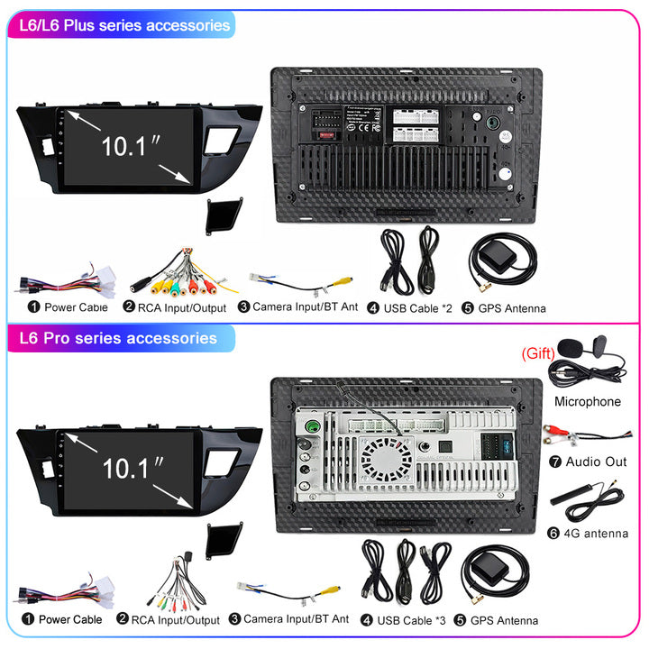 LEHX B Model 8 Core 2 Din Android Auto Stereo Autoradio for Toyota Corolla E170 E180 2014-2016 Car Radio Multimedia Carplay GPS