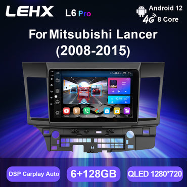 LEHX Voice 4G+WIFI Car Android 12 afor MITSUBISHI LANCER 2008-2015 10.1 Inch 2 Din Radio Video Player GPS Carplay Car DVD Player