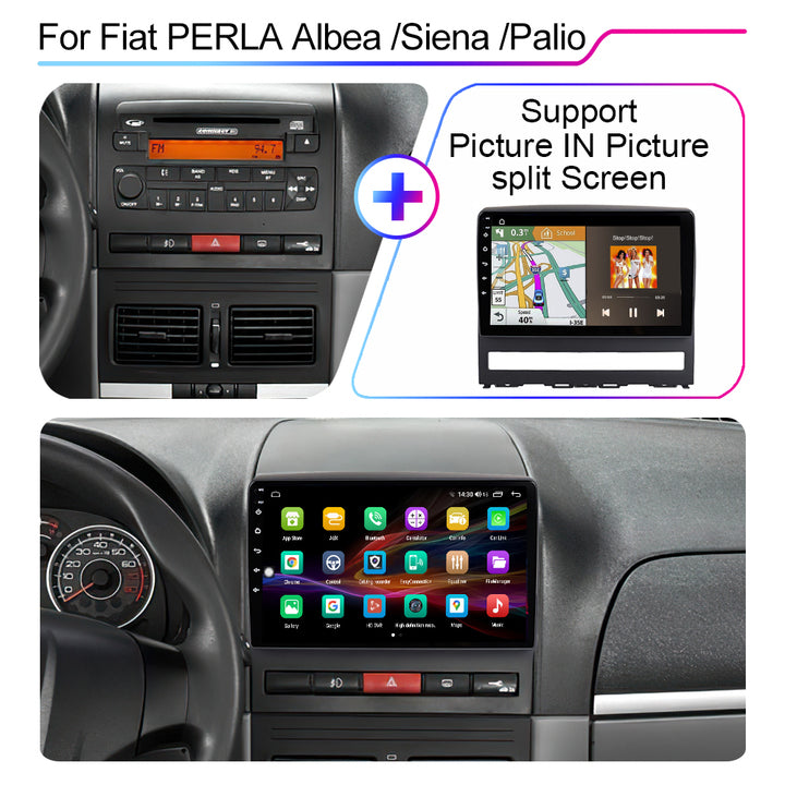 LEHX 8Core 4G+5G Wifi 2 Din Android Auto Stereo Car Radio or Fiat PERLA Albea Siena Palio 2004-2012 Carplay Car DVD Player