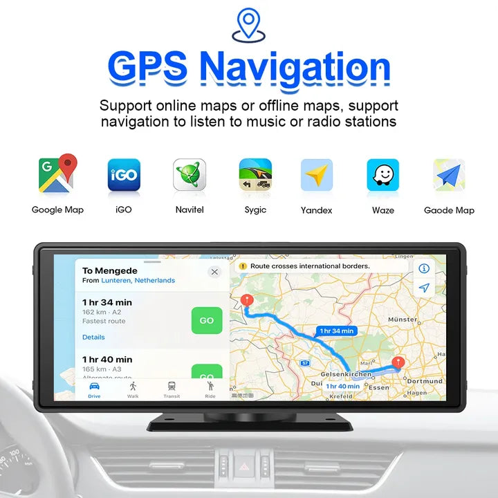 LEHX P10 Pro 10.26'' Dashboard Android 14 AI Screen Dash Cam Auto GPS Navigation Carplay Android Auto Dual Lens Video Recorder