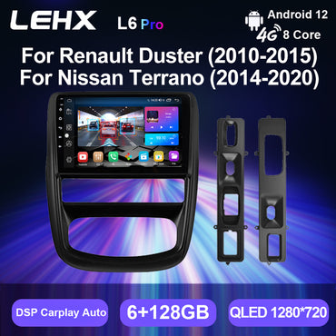 LEHX 2 Din Android 12 Car Radio Video Player for Renault Duster 1 2010-2015 Carplay Car DVD Autoraido GPS Car DVD Player