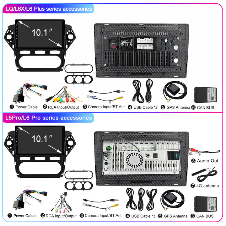 LEHX 8 Core 5G Android 12 2 Din Car Radio Video Player for Ford Mondeo 4 Mk4 2010-2014 Autoradio Carplay GPS Car DVD Player