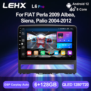LEHX 8Core 4G+5G Wifi 2 Din Android Auto Stereo Car Radio or Fiat PERLA Albea Siena Palio 2004-2012 Carplay Car DVD Player