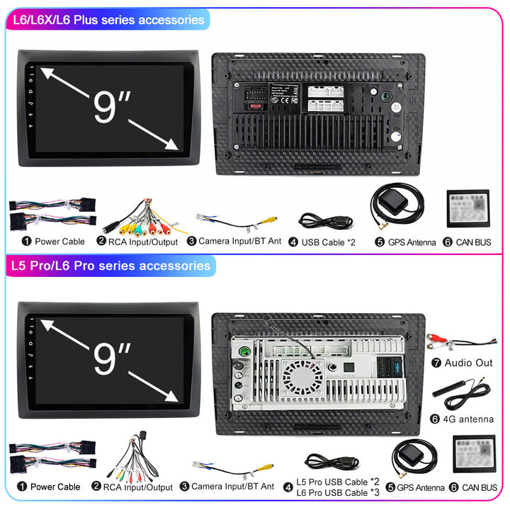 LEHX 8Core 4G+5G Wifi 2 Din Android Auto Stereo Car Radio Multimedia for Fiat Stilo 2010 Carplay GPS Autoradio Car DVD Player