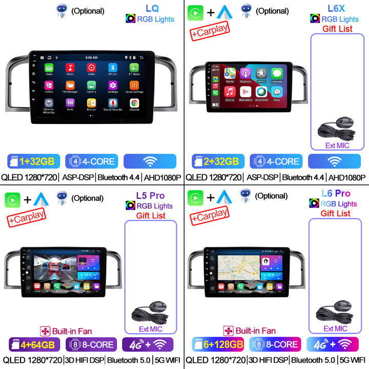 LEHX 8Core 4G+5G Wifi 2 Din Android Auto Stereo Car Radio Multimedia for Lifan 620/Solano 2008 - 2015 Carplay GPS Car DVD Player