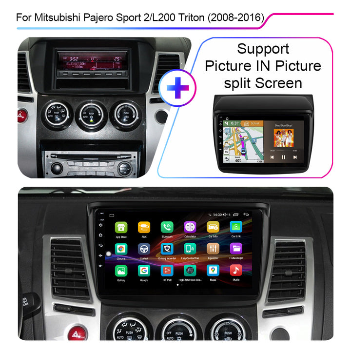 LEHX L6Pro 8Core Car Radio Android Auto for Mitsubishi Pajero Sport 2 L200 Triton 2008 - 2016 CarPlay GPS Stereo 2 Din DVD
