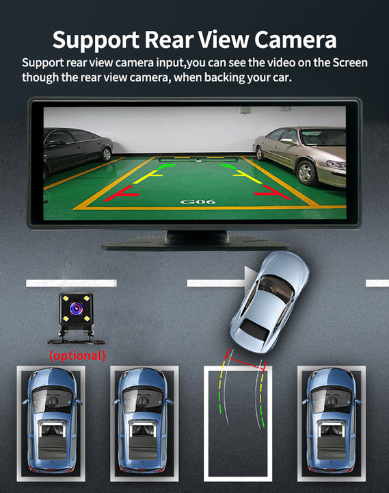 10.26 Inch Wireless CarPlay Android Auto QLED Full Touch Portable Screen Car Stereo Mirror Link Car Radio Plays Car DVD Player