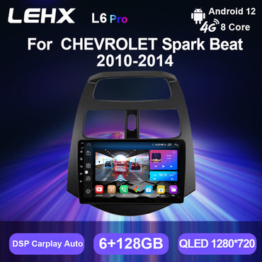 LEHX 8Core 4G+5G Wifi 2 Din Android Auto Stereo Car Radio for Chevrolet Spark Beat 2010-2014 Carplay GPS Autor Car DVD Player