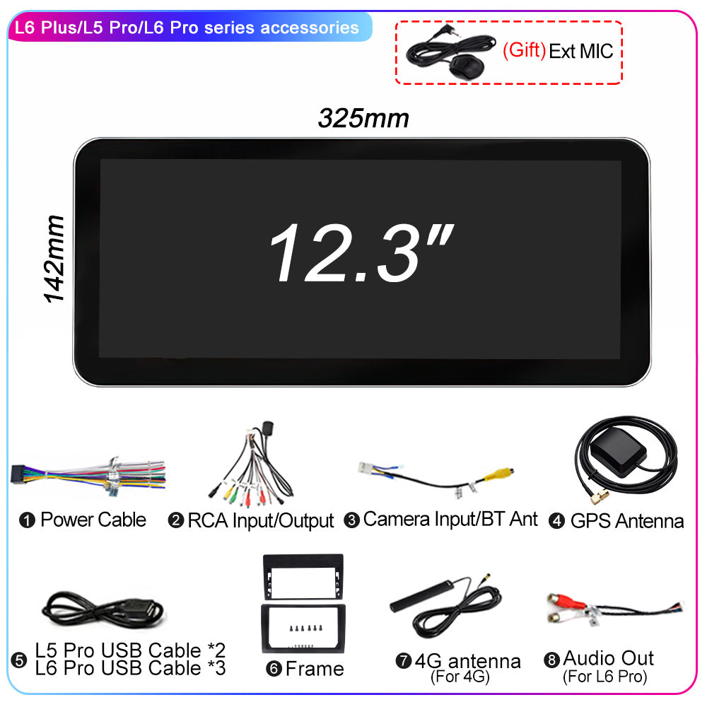 LEHX L6PRO 12.3 Inch for BMW Mercedes Style Carplay Android Auto 2Din Car Radio Stereo Multimedia Player GPS Autoradio 360 View