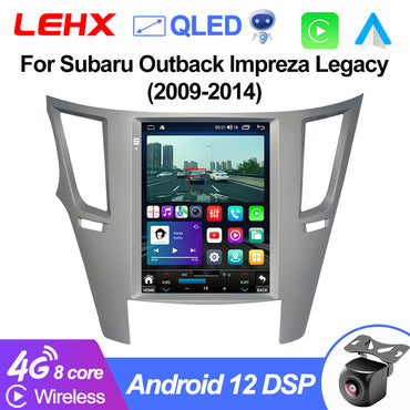 LEHX 2Din Android 12 Car Radio Multimedia for Subaru Outback Impreza Legacy 2009-2014 Left Drive Carplay Stereos GPS Tesla Style