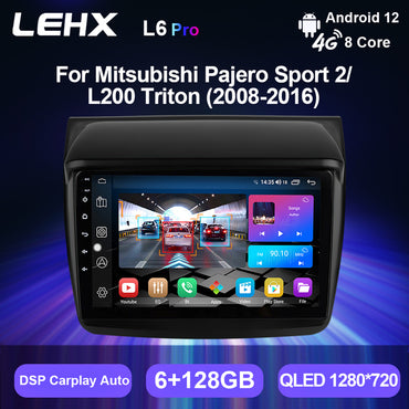 LEHX L6Pro 8Core Car Radio Android Auto for Mitsubishi Pajero Sport 2 L200 Triton 2008 - 2016 CarPlay GPS Stereo 2 Din DVD