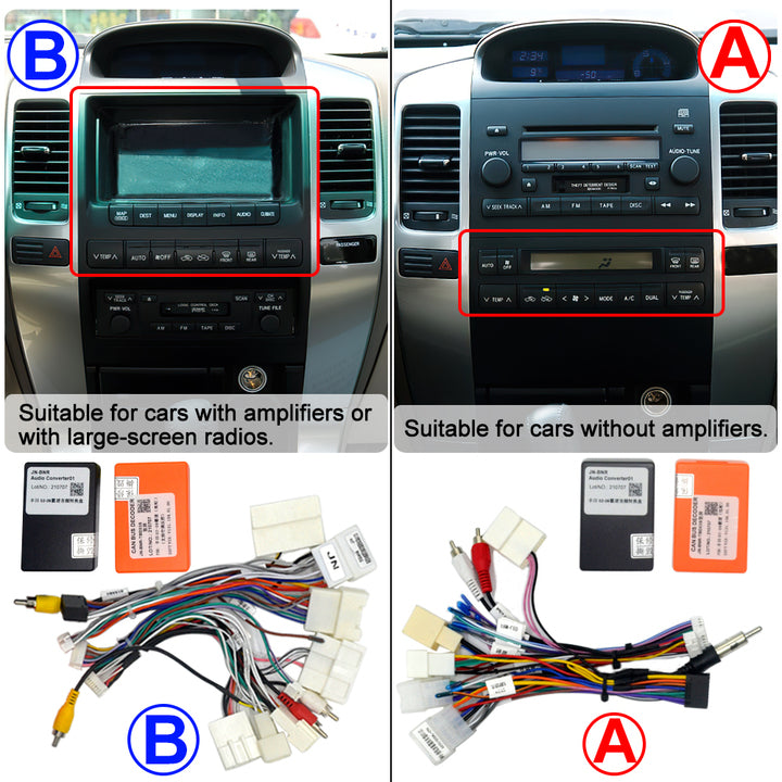 LEHX 2 Din Android 12 Auto Car Radio for Toyota Land Cruiser Prado 120 2004-2009 Stereo Carplay GPS Tesla Style Car DVD Player