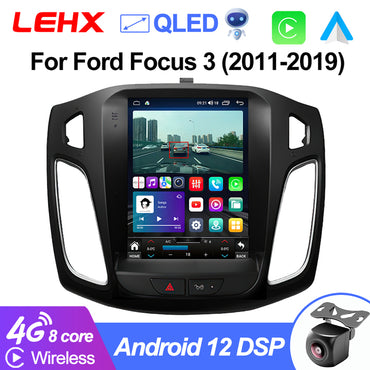 LEHX Pro Car Radio Android Multimedia 12 for Ford Focus 3 Mk3 2011-2019 Auto 2din Carplay Stereo Gps Navigation Dvd Tesla Style
