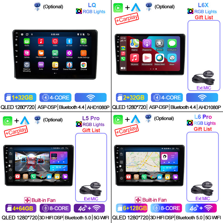 LEHX 8Core 4G+5G Wifi 2 Din Android Auto Stereo Car Radio for Ford Fusion 1 2005-2012 Carplay GPS Autoradio Car DVD Player