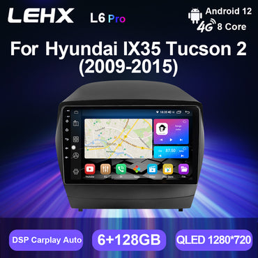 LEHX L6 Pro 2 Din Android 12 Car Radio for Hyundai Tucson 2 LM IX35 2009-2015 Stereo Carplay GPS Navigation Car DVD Player