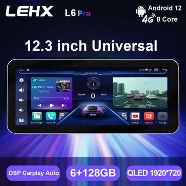 LEHX L6PRO 12.3 Inch for BMW Mercedes Style Carplay Android Auto 2Din Car Radio Stereo Multimedia Player GPS Autoradio 360 View