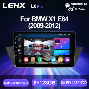 LEHX Android 12 Auto 2 Din Car Radio Multimedia Video Player for BMW X1 E84 2009-2012 Stereo Carplay GPS Navigation 2Din DVD