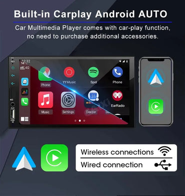 LEHX Wireless CarPlay Android auto Autoradio 2din Car Radio Stereo Multimedia For Volkswagen Honda Toyota Lada Hyundai Kia Jeep