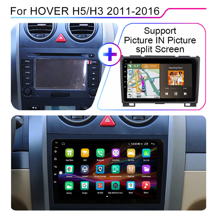 LEHX 8Core 4G+5G Wifi 2 Din Android Auto Stereo Car Radio for Haval Hover Great Wall H5 H3 2011-2016 Carplay GPS Car DVD Player