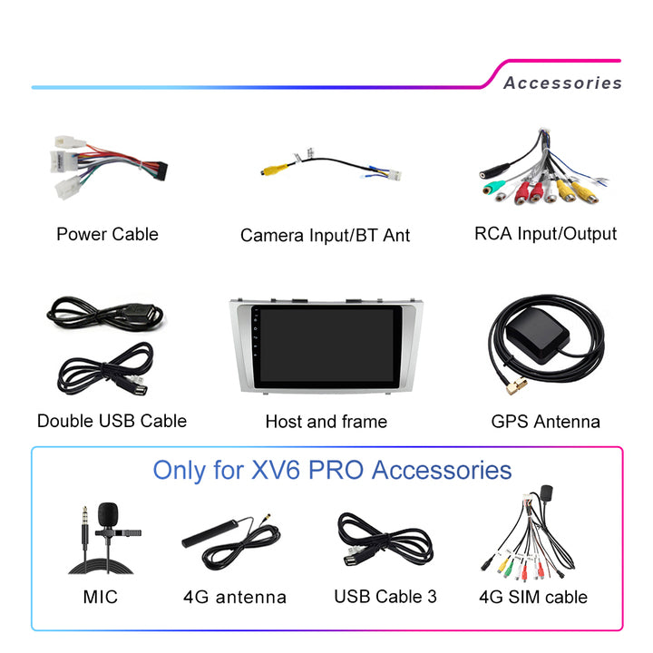 2din Android 12 Carplay Stereo for Toyota Camry 7 XV 40 50 2006-2011 Car Radio Video Player Gps Head Unit Car DVD Player