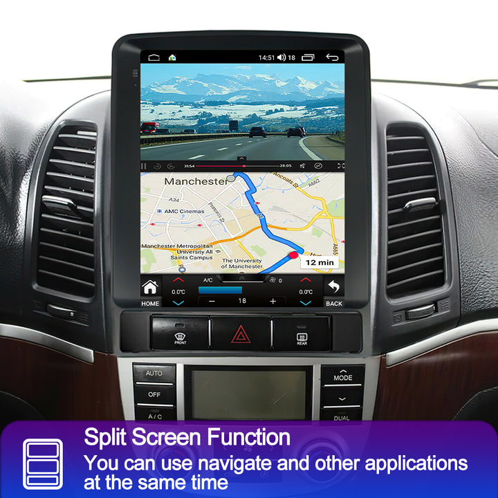 LEHX L6 8Core 4G 2 Din Android 12 Auto Car Radio Multimedia Player for Hyundai Santa Fe 2 2006-2012 GPS Carplay 2din Tesla Style