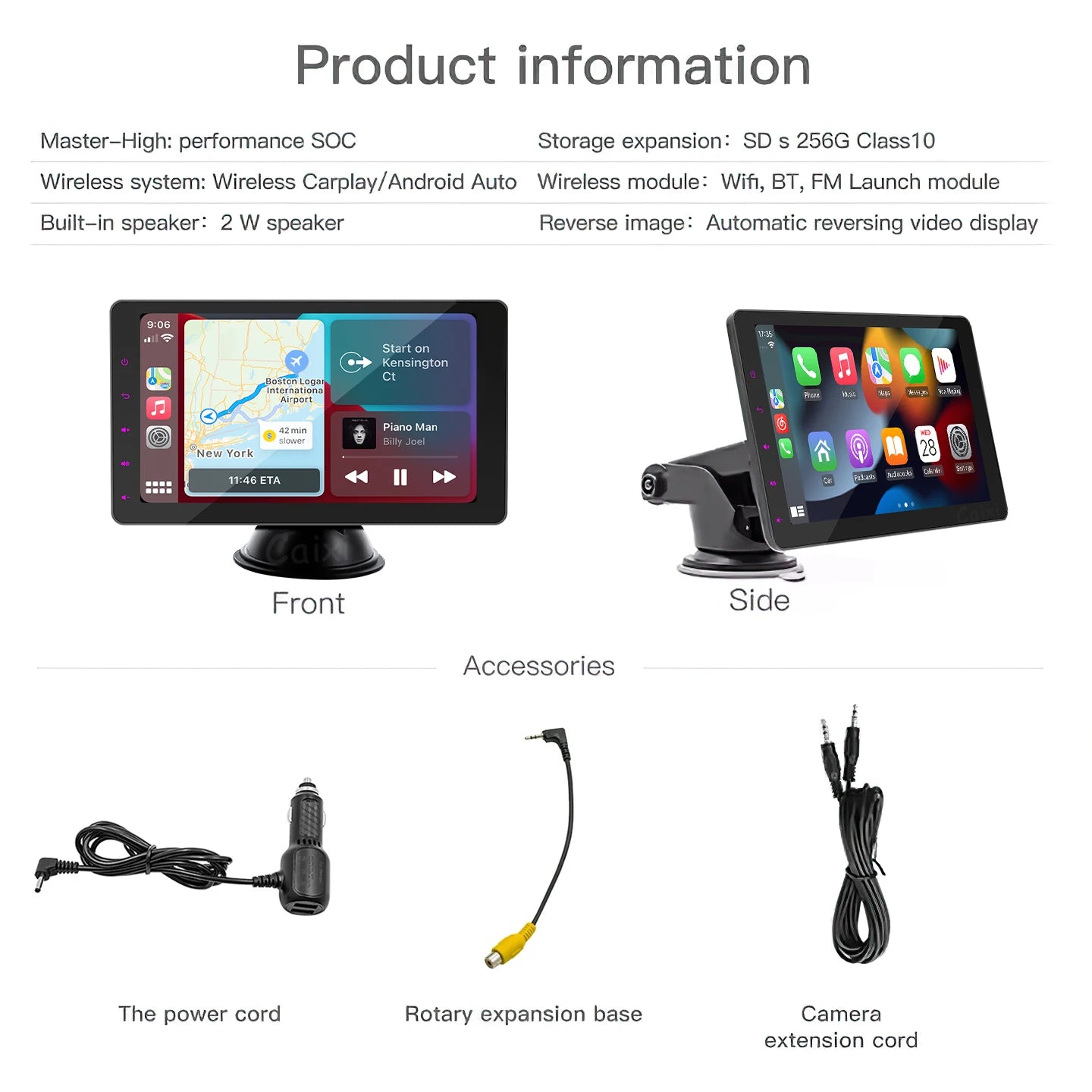 Universal Portable Carplay for Car Radio Stereo Wireless Carplay Screen Wireless Stereo with Carplay Android Auto Car DVD Player