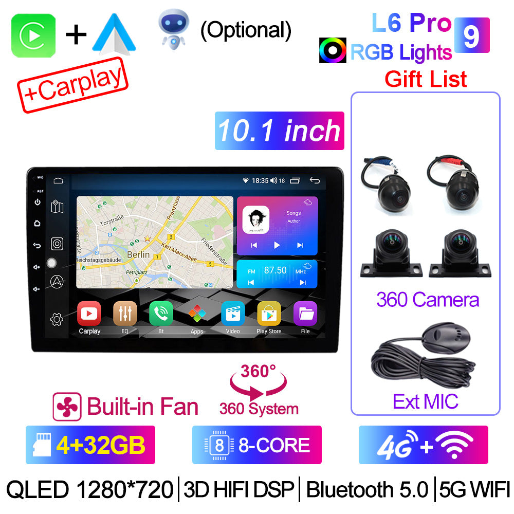 2din Car Radio Carplay Auto 360Camera for Toyota Volkswagen VW Hyundai Kia Renault Suzuki Honda Audi Lada Nissan Car DVD Player